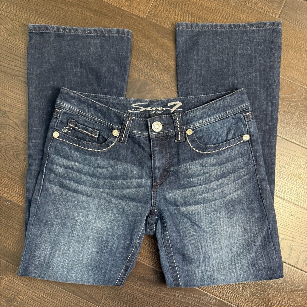 Seven7 Women's Dark Blueโ Stitch Jeans Size 10